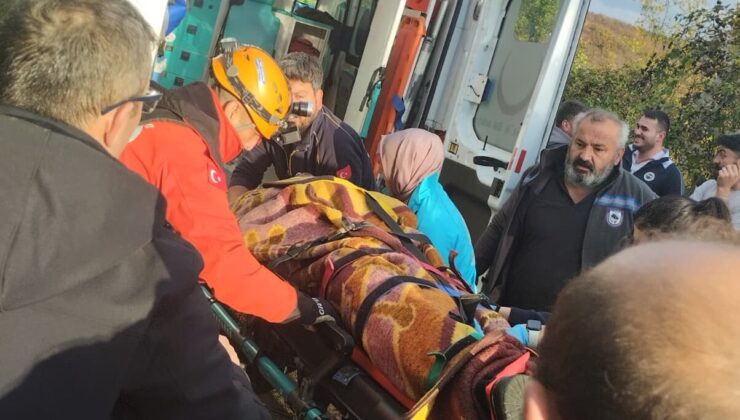 Köy muhtarı 30 metrelik yükseklikten düşerek yaralandı