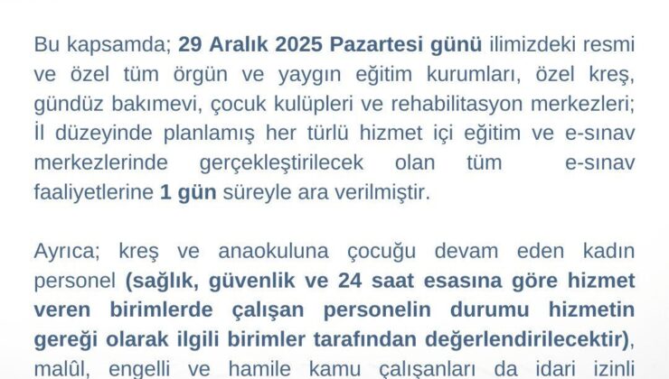 Zonguldak’ta beklenen fırtına ve kar yağışı nedeniyle okullar tatil edildi