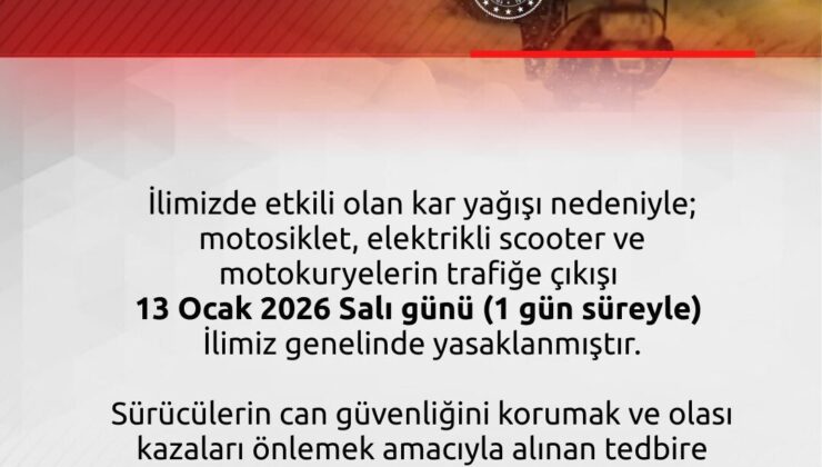 Zonguldak’ta motokuryelere trafiğe çıkış yasağı