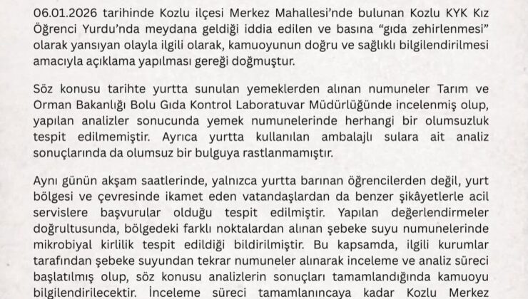 Zonguldak’ta öğrencilerin zehirlenmesinin sudan olduğu açıklandı