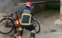 Devrek’te garaja park edilen elektrikli bisiklet yandı