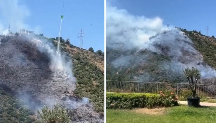 İzmir Narlıdere’de orman yangınına 4 uçak ve 6 helikopterle müdahale ediliyor